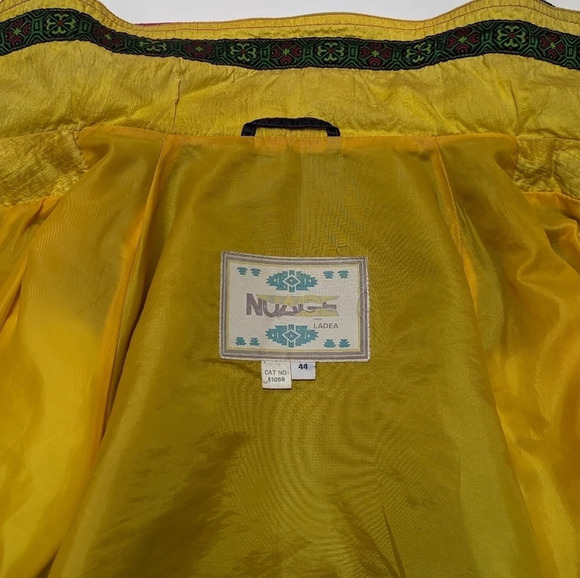 Vintage 80s Nuage Multicolour Navy Yellow Pink Wind Breaker Jacket Size 44 3XL - Picture 7 of 16